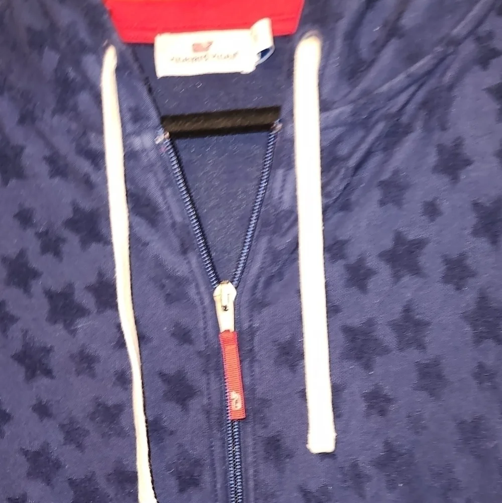 Vineyard Vines Womens Blue Stars Zip up Hoodie Jacket  sz S